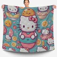 Hello Kitty bed set - Cute summer quilt set high quality cotton quilt & pillowcase - Lusy Store LLC