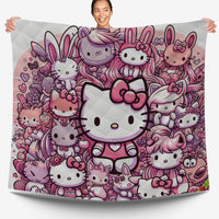 Hello Kitty bed set - Hello Kitty and friend quilt set 3D high quality cotton quilt & pillowcase - Lusy Store LLC