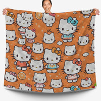 Hello Kitty bed set - Orange cute summer quilt set high quality cotton quilt & pillowcase - Lusy Store LLC