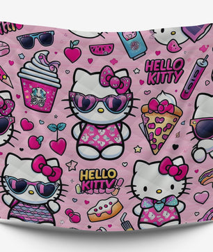 Hello Kitty bed set - Pink cool quilt set 3D high quality cotton quilt & pillowcase for bedroom - Lusy Store LLC