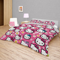 Hello Kitty bed set - Pink Spring quilt set high quality cotton quilt & pillowcase - Lusy Store LLC