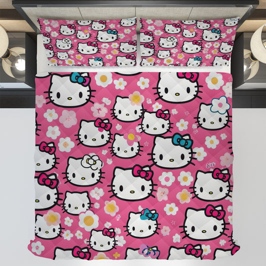 Hello Kitty bed set - Pink Spring quilt set high quality cotton quilt & pillowcase - Lusy Store LLC