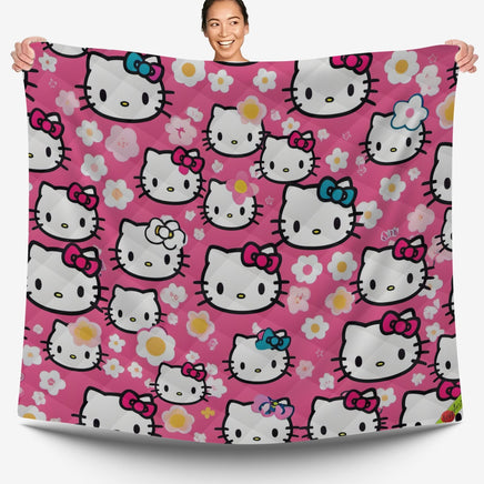 Hello Kitty bed set - Pink Spring quilt set high quality cotton quilt & pillowcase - Lusy Store LLC