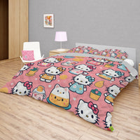 Hello Kitty bed set - Pink summer quilt set high quality cotton quilt & pillowcase - Lusy Store LLC