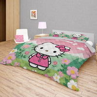 Hello Kitty bed set - Spring quilt set cute high quality cotton quilt & pillowcase - Lusy Store LLC