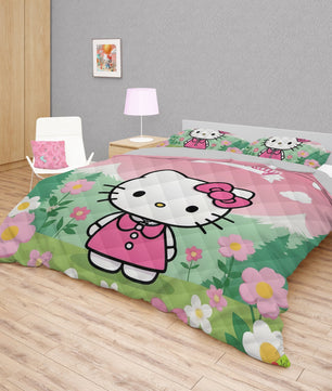 Hello Kitty bed set - Spring quilt set cute high quality cotton quilt & pillowcase - Lusy Store LLC