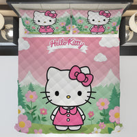 Hello Kitty bed set - Spring quilt set cute high quality cotton quilt & pillowcase - Lusy Store LLC