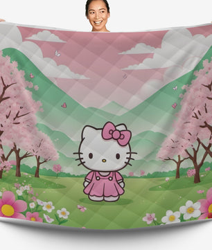 Hello Kitty bed set - Spring quilt set cute high quality cotton quilt & pillowcase - Lusy Store LLC
