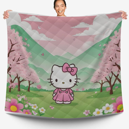 Hello Kitty bed set - Spring quilt set cute high quality cotton quilt & pillowcase - Lusy Store LLC