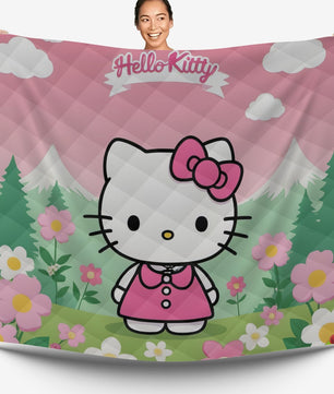Hello Kitty bed set - Spring quilt set cute high quality cotton quilt & pillowcase - Lusy Store LLC