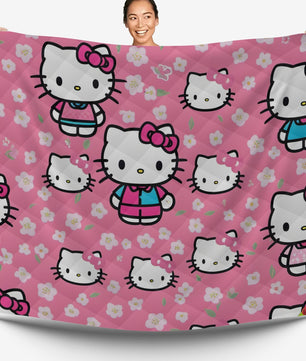 Hello Kitty bed set - Spring quilt set pink cute high quality cotton quilt & pillowcase - Lusy Store LLC