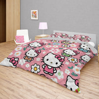 Hello Kitty bed set - Spring quilt set pink cute high quality cotton quilt & pillowcase - Lusy Store LLC