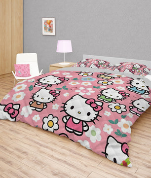 Hello Kitty bed set - Spring quilt set pink cute high quality cotton quilt & pillowcase - Lusy Store LLC