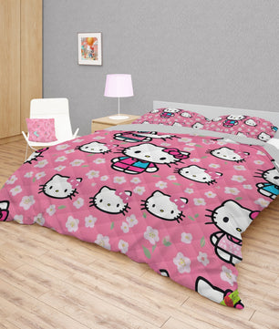 Hello Kitty bed set - Spring quilt set pink cute high quality cotton quilt & pillowcase - Lusy Store LLC