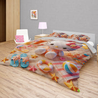 Hello Kitty bed set - Summer quilt set beach cute 3D high quality cotton quilt & pillowcase - Lusy Store LLC