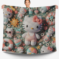 Hello Kitty bed set - Summer sweet quilt set cute 3D high quality cotton quilt & pillowcase - Lusy Store LLC