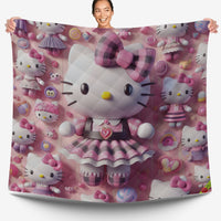 Hello Kitty bed set - Sweet quilt set cute 3D high quality cotton quilt & pillowcase - Lusy Store LLC