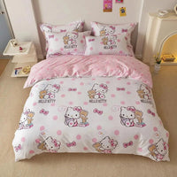Hello Kitty Bedding Set Duvet Cover with Pillowcase Single King Queen Twin Size Home Textile Children Bedroom 4