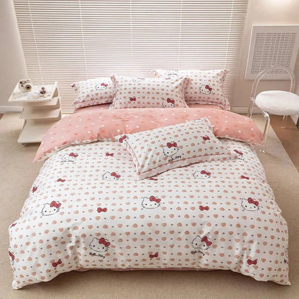 Hello Kitty Bedding Set Duvet Cover with Pillowcase Single King Queen Twin Size Home Textile Children Bedroom 7