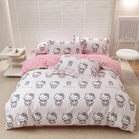Hello Kitty Bedding Set Duvet Cover with Pillowcase Single King Queen Twin Size Home Textile Children Bedroom 2