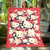 Hello Kitty Blanket Lightweight Flannel Throw For Sofa Bedroom Travel Camping Livingroom Office 3