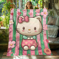 Hello Kitty Blanket Lightweight Flannel Throw For Sofa Bedroom Travel Camping Livingroom Office 7