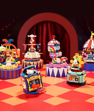 Hello Kitty Building Blocks Kuromi Magic Circus Cute Anime Character Scene Model Bricks Creative Gift - Lusy Store LLC