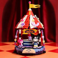 Hello Kitty Building Blocks Kuromi Magic Circus Cute Anime Character Scene Model Bricks Creative Gift Kuromi With Box