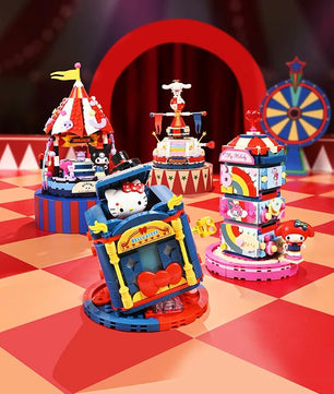 Hello Kitty Building Blocks Kuromi Magic Circus Cute Anime Character Scene Model Bricks Creative Gift - Lusy Store LLC