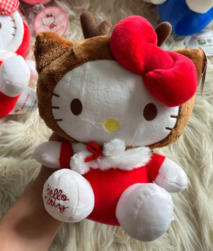 Hello Kitty Christmas Santa Reindeer Plushies - Lusy Store LLC