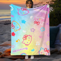 Hello Kitty Cute Blanket Lightweight Flannel for Sofa Bed Thin Blanket Camping Livingroom Picnic 10