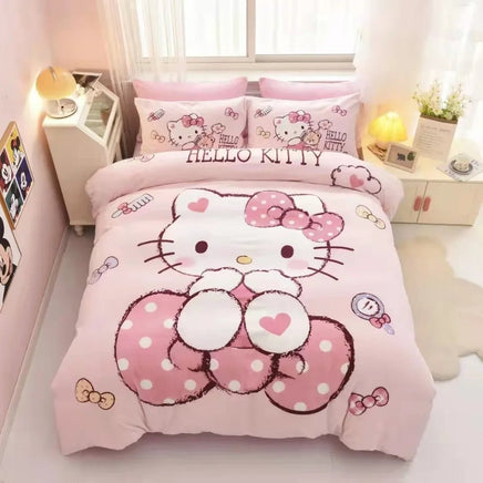 Hello Kitty Duvet Cover Bedding Set Cute Cartoon Bedroom Decoration Children Teens Girl Birthday Gifts 1