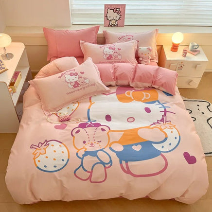 Hello Kitty Duvet Cover Cute Cartoon King Queen Full Size Comforter Cover Pillowcase Gifts Bedroom Decor 1