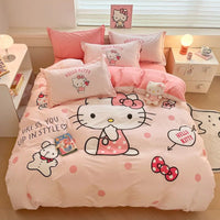 Hello Kitty Duvet Cover Cute Cartoon King Queen Full Size Comforter Cover Pillowcase Gifts Bedroom Decor 2