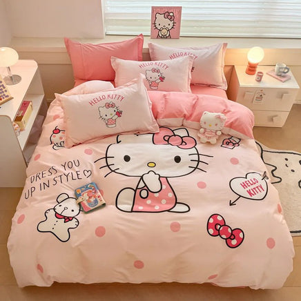 Hello Kitty Duvet Cover Cute Cartoon King Queen Full Size Comforter Cover Pillowcase Gifts Bedroom Decor 2