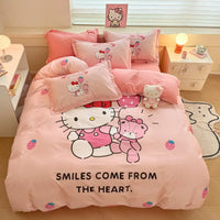 Hello Kitty Duvet Cover Cute Cartoon King Queen Full Size Comforter Cover Pillowcase Gifts Bedroom Decor 4