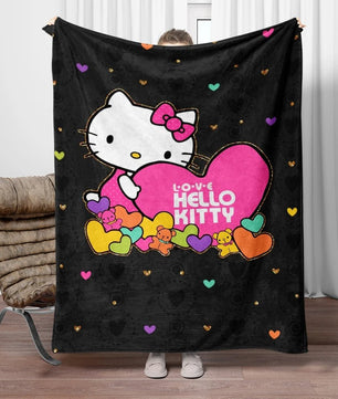 Hello Kitty Flannel Blanket Four Seasons For Sofa Bedroom Livingroom Travel Picnic Blanket Gifts - Lusy Store LLC