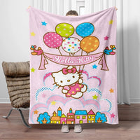 Hello Kitty Flannel Blanket Four Seasons For Sofa Bedroom Livingroom Travel Picnic Blanket Gifts 9