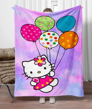Hello Kitty Flannel Blanket Four Seasons For Sofa Bedroom Livingroom Travel Picnic Blanket Gifts - Lusy Store LLC