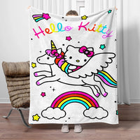Hello Kitty Flannel Blanket Four Seasons For Sofa Bedroom Livingroom Travel Picnic Blanket Gifts 11