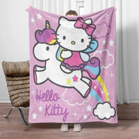 Hello Kitty Flannel Blanket Four Seasons For Sofa Bedroom Livingroom Travel Picnic Blanket Gifts 12