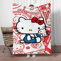 Hello Kitty Flannel Blanket Four Seasons For Sofa Bedroom Livingroom Travel Picnic Blanket Gifts 7