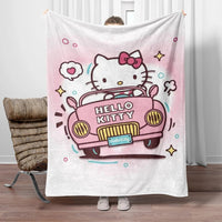 Hello Kitty Flannel Blanket Four Seasons For Sofa Bedroom Livingroom Travel Picnic Blanket Gifts 5