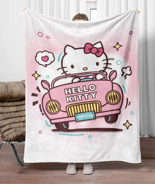 Hello Kitty Flannel Blanket Four Seasons For Sofa Bedroom Livingroom Travel Picnic Blanket Gifts - Lusy Store LLC