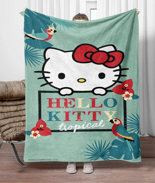 Hello Kitty Flannel Blanket Four Seasons For Sofa Bedroom Livingroom Travel Picnic Blanket Gifts - Lusy Store LLC