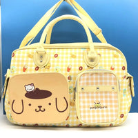 Hello Kitty Large Capacity Crossbody Bag Pink Shoulder Bags For Women Y2k Sweet Girl PU Leather Handbag Pompompurin 16.9x11.4x5.5 inch