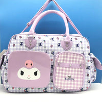 Hello Kitty Large Capacity Crossbody Bag Pink Shoulder Bags For Women Y2k Sweet Girl PU Leather Handbag Melody-White 16.9x11.4x5.5 inch