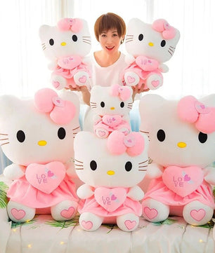Hello Kitty Plush Toy Pink Bowknot Dress Peluche Doll Cute Pillow Children Gifts - Lusy Store LLC