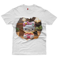 Hello kitty tee shirt - 3D cute funny graphic tees - Unisex novelty cotton t shirt - Lusy Store LLC