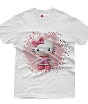 Hello kitty tee shirt - 3D pink cute funny graphic tees - Unisex novelty cotton t shirt - Lusy Store LLC
